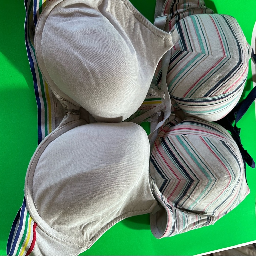 3 Striped, flower and Solid Bra Set